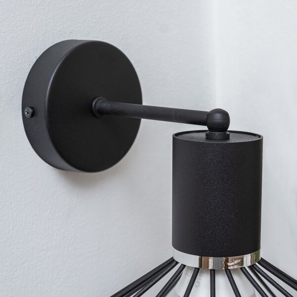 Lampada da parete SOLANO 1xE27/15W/230V nero/cromo lucido