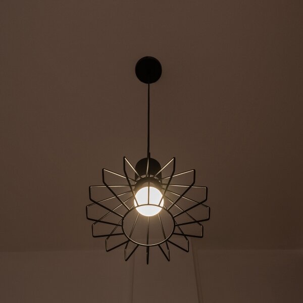 Lampadario sospeso con cavo SOLANO 1xE27/15W/230V nero/cromo lucido
