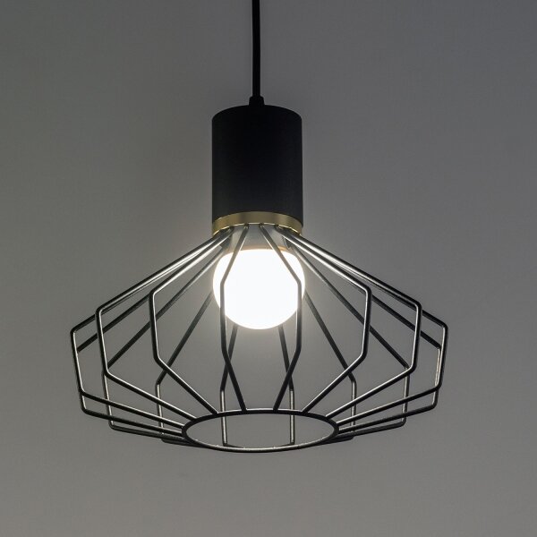 Lampadario sospeso su cavo SOLANO 3xE27/15W/230V nero/oro