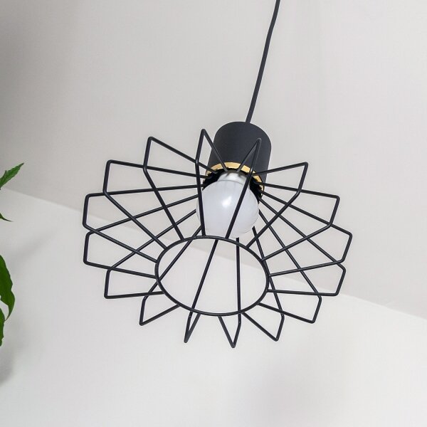 Lampadario sospeso su cavo SOLANO 3xE27/15W/230V nero/oro