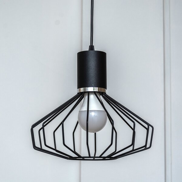 Lampadario sospeso con cavo SOLANO 1xE27/15W/230V nero/cromo lucido