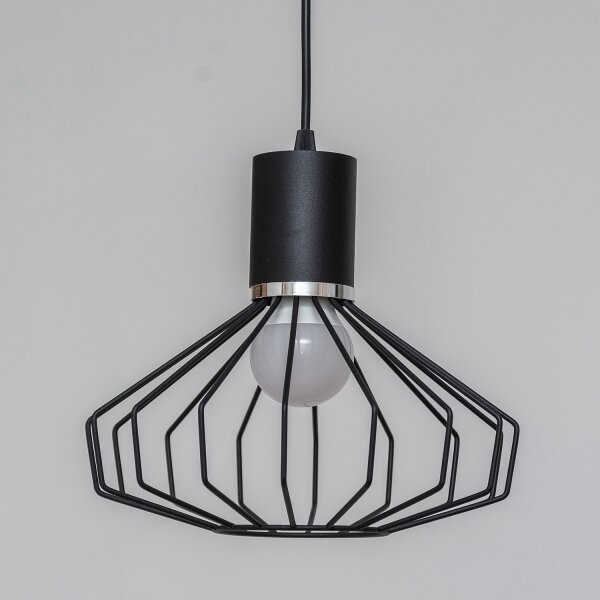 Lampada a sospensione con cavo SOLANO 3xE27/15W/230V nero/cromo lucido