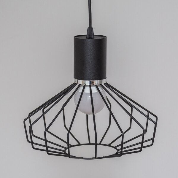 Lampada a sospensione con cavo SOLANO 3xE27/15W/230V nero/cromo lucido