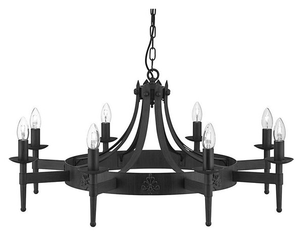 Searchlight 2428-8BK - CARTWHEEL 8xE14/60W/230V Lampadario a sospensione con catena, nero