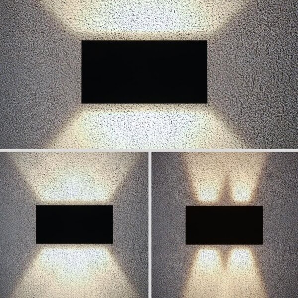 Brilagi - Lampada da parete per esterni DOUBLE CUBE LED, 12W/230V, nera, IP65