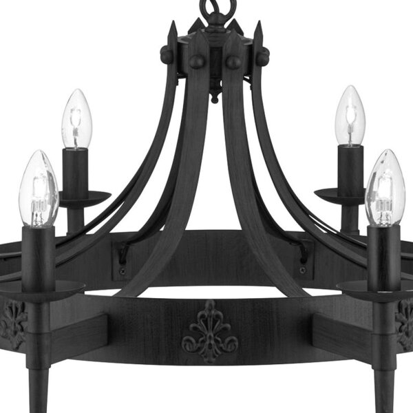 Searchlight 2428-8BK - CARTWHEEL 8xE14/60W/230V Lampadario a sospensione con catena, nero