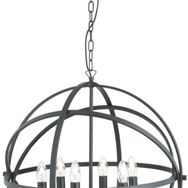 Searchlight 2476-6BK - Lampadario a catena ORBIT 6xE14/60W/230V, nero