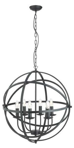 Searchlight 2476-6BK - Lampadario a catena ORBIT 6xE14/60W/230V, nero