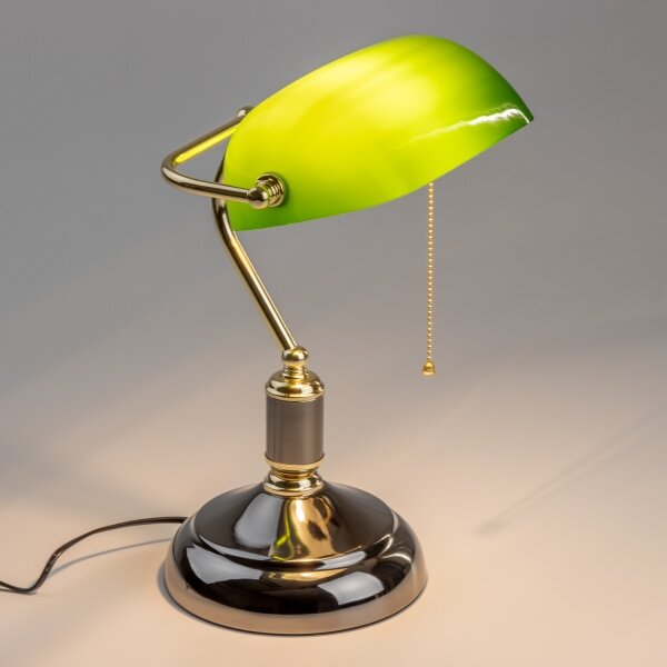 Brilagi - Lampada da scrivania BANK OFFICE 1xE27/60W/230V nero/oro/verde