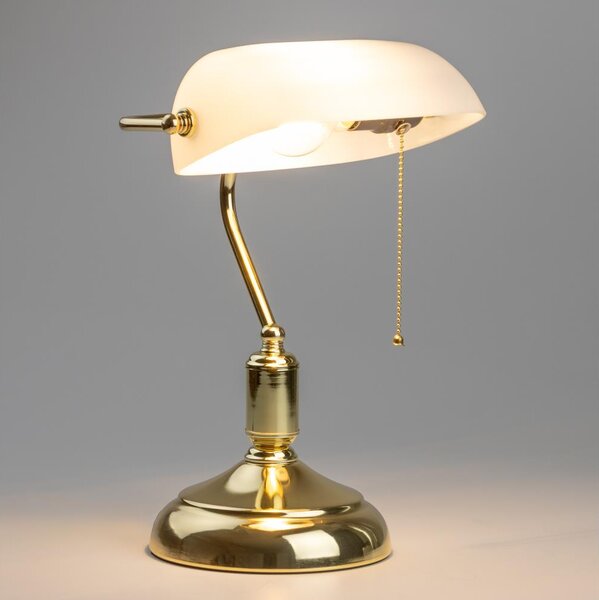 Brilagi - Lampada da tavolo BANK OFFICE 1xE27/60W/230V dorata/bianca