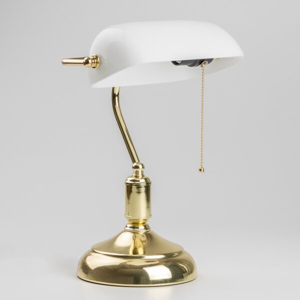 Brilagi - Lampada da tavolo BANK OFFICE 1xE27/60W/230V dorata/bianca