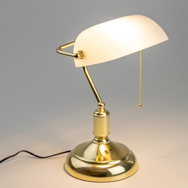 Brilagi - Lampada da tavolo BANK OFFICE 1xE27/60W/230V dorata/bianca