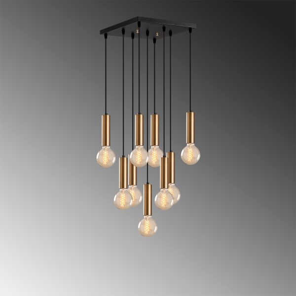 Lampadario sospeso con cavo TEMPO 9xE27/40W/230V oro