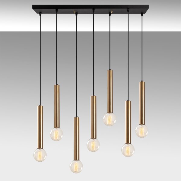 Lampadario a sospensione TEMPO 7xE27/40W/230V, finitura oro