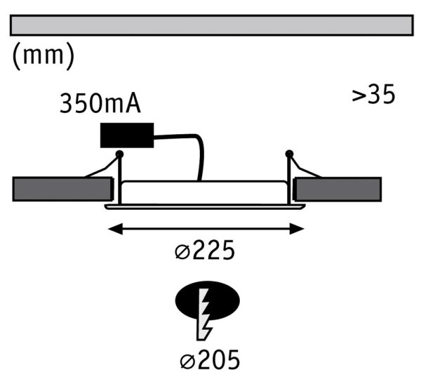 Paulmann 92034 - LED/14W Lampada da incasso 230V