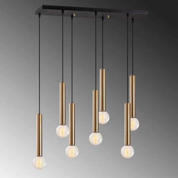 Lampadario a sospensione TEMPO 7xE27/40W/230V, finitura oro