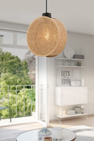 Lampadario a sospensione con cavo DRUM 1xE27/60W/230V marrone