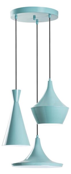Lampadario a sospensione su cavo TOM, 3x E27, 40W max, 230V, blu