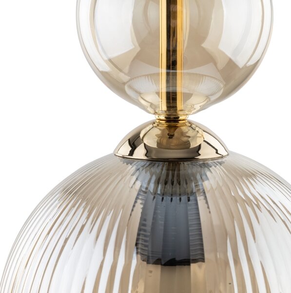 Lampada a sospensione SOPHIA con cavo 1xE14/10W/230V nero/beige fumé