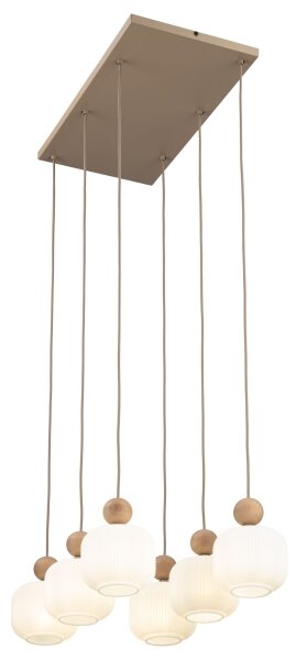 Lampadario a sospensione BALLO 6xE14/10W/230V beige