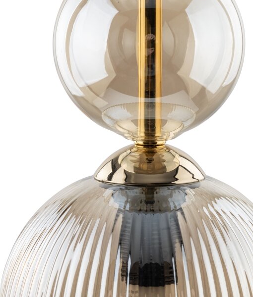 Lampada a sospensione SOPHIA con cavo 1xE14/10W/230V Nero/Beige fumé