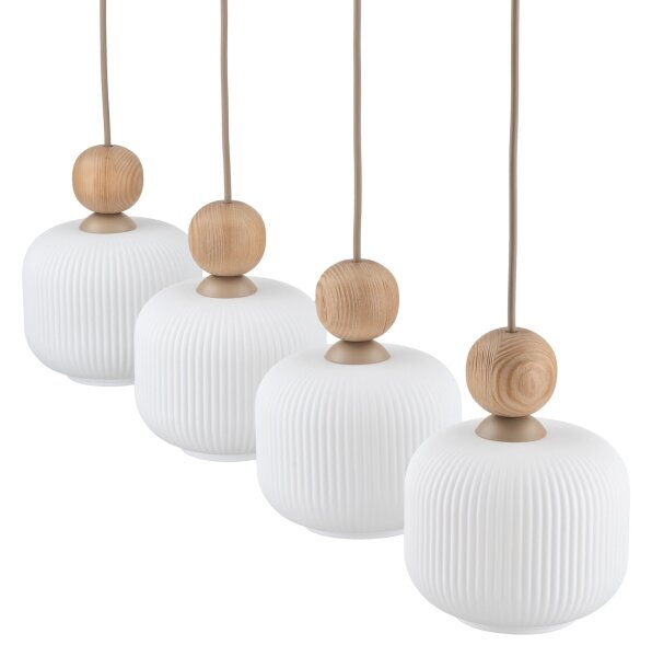 Lampadario a sospensione su cavo BALLO 4xE14/10W/230V beige