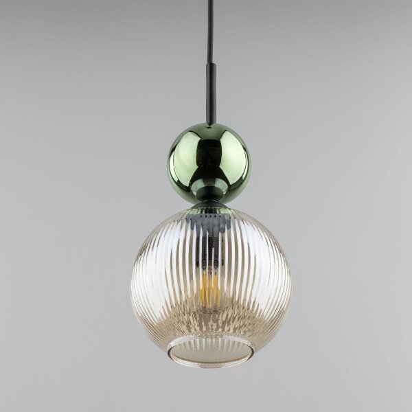 SOPHIA lampada a sospensione con cavo 1xE14/10W/230V nero/verde/beige fumé