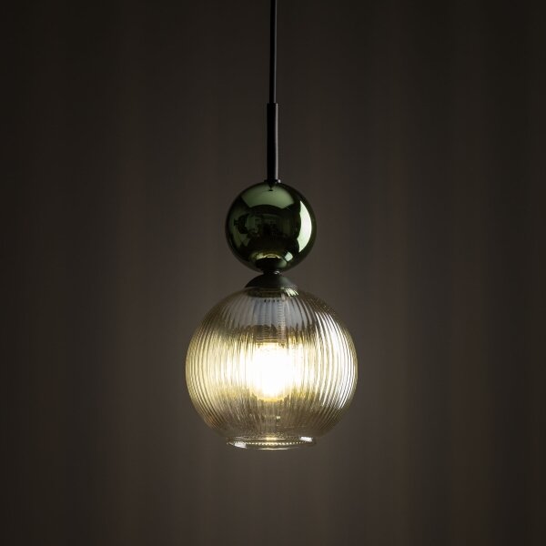 SOPHIA lampada a sospensione con cavo 1xE14/10W/230V nero/verde/beige fumé