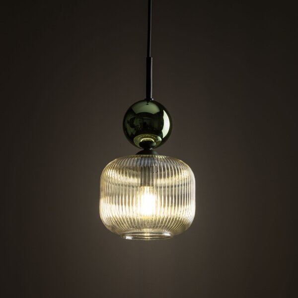 Lampada a sospensione con cord SOPHIA 1xE14/10W/230V nero/verde/fumé beige