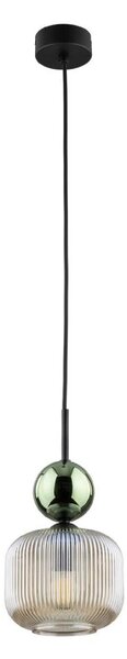 Lampada a sospensione con cord SOPHIA 1xE14/10W/230V nero/verde/fumé beige