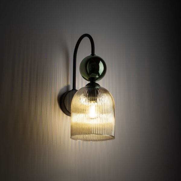 Applique SOPHIA 1xE14/10W/230V nero/verde/beige fumé