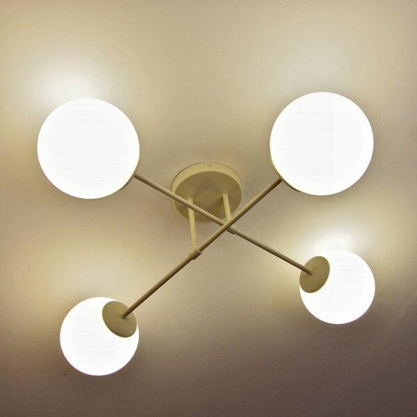 Plafoniera a soffitto MOON 4xE27/15W/230V colore crema