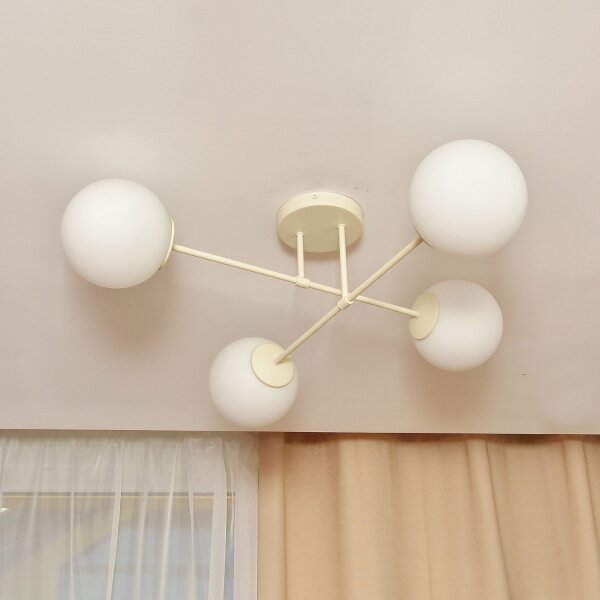 Plafoniera a soffitto MOON 4xE27/15W/230V colore crema