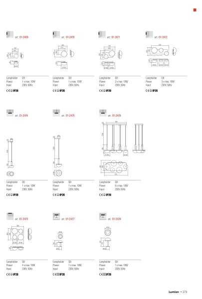 Redo 01-2472 - Applique LUMIEN 3xG9/10W/230V oro/bianco