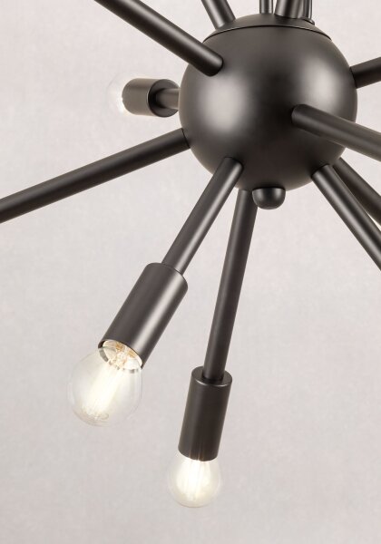 Redo 01-2934 - Lampadario sospeso STELLAR su cavo 12xE14/25W/230V, nero