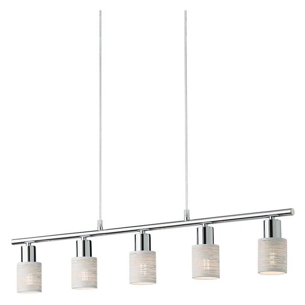 Redo 04-509 - Lampadario sospeso a cavo VERTIGO 5xE14/28W/230V cromo lucido/bianco