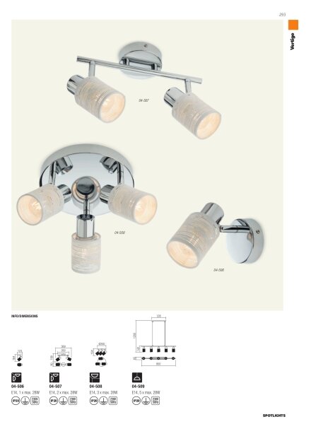 Redo 04-509 - Lampadario sospeso a cavo VERTIGO 5xE14/28W/230V cromo lucido/bianco