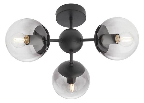 Redo 01-2176 - Lampadario a stelo SEMIA 3xE14/28W/230V nero/fumé