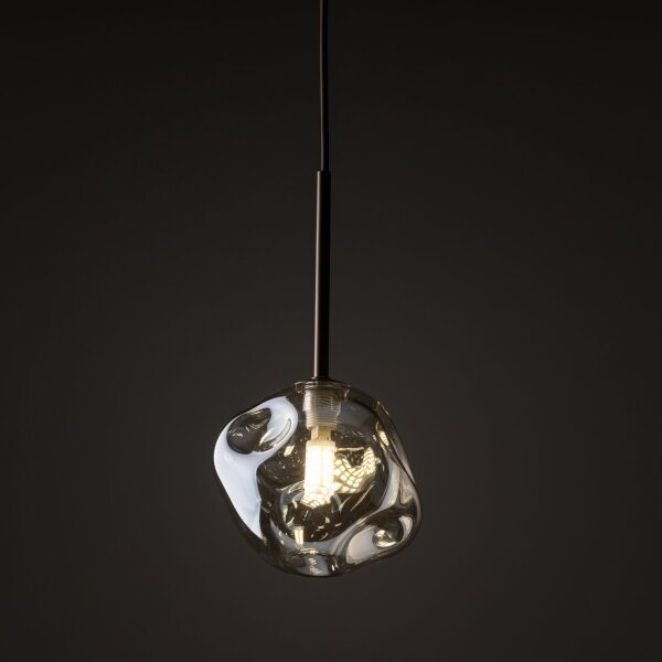 Lampadario a sospensione con cavo LAVA 1xG9/8W/230V bronzo/beige fumé