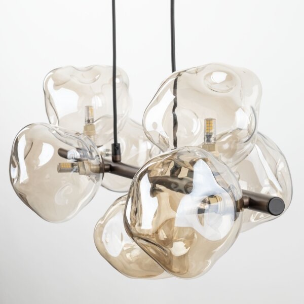 Lampadario sospeso su cavo LAVA 7xG9/8W/230V bronzo/beige fumé