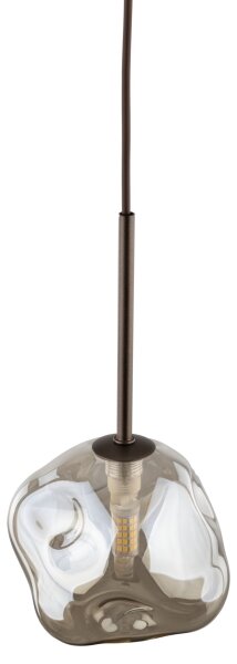 Lampadario a sospensione con cavo LAVA 1xG9/8W/230V bronzo/beige fumé