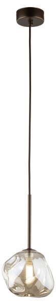 Lampadario a sospensione con cavo LAVA 1xG9/8W/230V bronzo/beige fumé