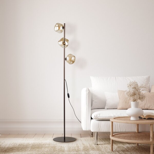 Lampada da terra LAVA 3xG9/8W/230V bronzo/beige fumé