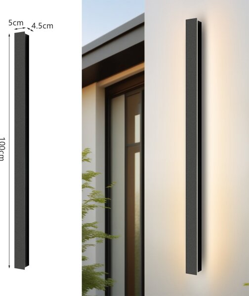 Brilagi - Applique da esterno LINEAR LED/22W/230V 3000K IP65 nera