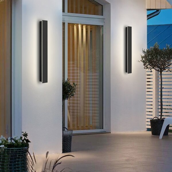 Brilagi - Applique da parete per esterni LINEAR LED, 12 W, 230 V, 4000 K, IP65, nero