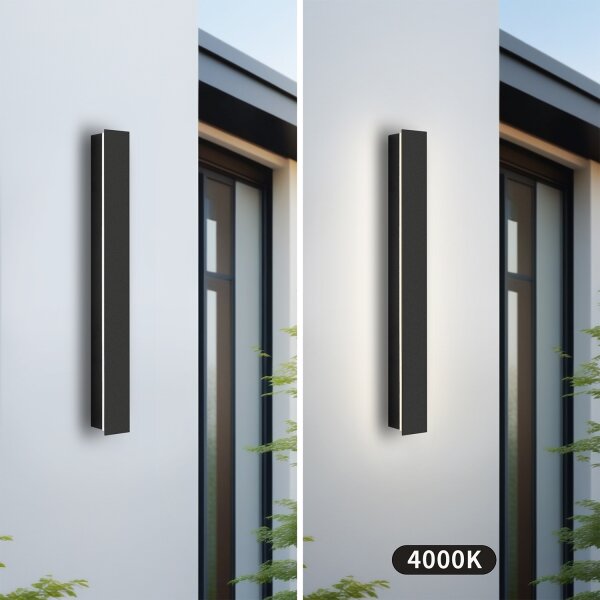 Brilagi - Applique da parete per esterni LINEAR LED, 12 W, 230 V, 4000 K, IP65, nero
