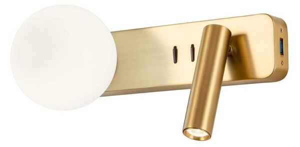Redo 01-2992 - Applique da parete OASIS LED/3W/230V+1xG9/10W USB CRI 90 bronzo