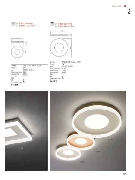 Redo 01-2000 - Plafoniera da soffitto dimmerabile MAYA LED/55W/230V 51x51 cm dorata