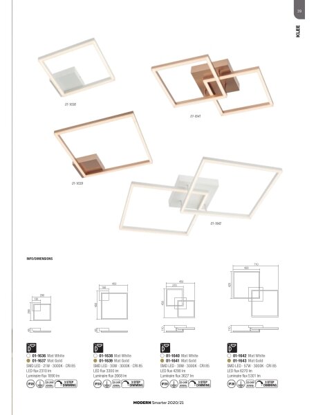 Redo 01-1642 - Plafoniera LED dimmerabile KLEE LED/57W/230V, bianca