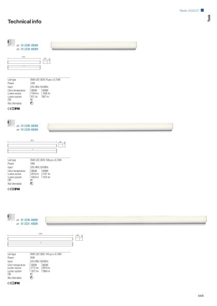 Redo 01-2331 - Specchio da bagno illuminato LED TASK LED/24W/230V 120 cm IP44 cromato